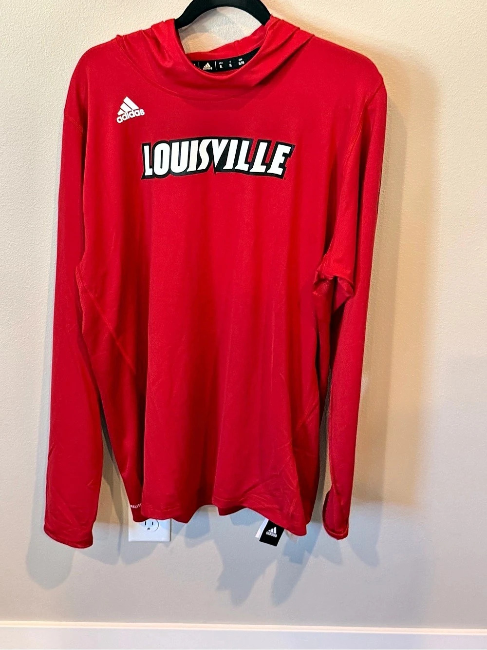 adidas Louisville Cardinals Training Long Sleeve Hoodie Louisville Hoodie men XL